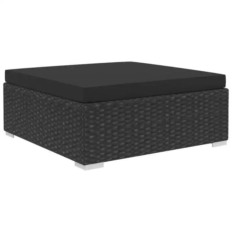 vidaXL Salon de jardin 4 pièces avec canapé modulable et table en résine tressée - Gris