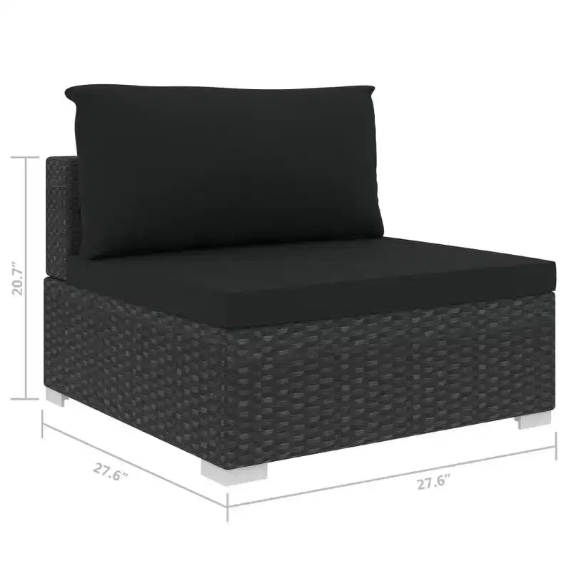 vidaXL Salon de jardin 4 pièces avec canapé modulable et table en résine tressée - Gris