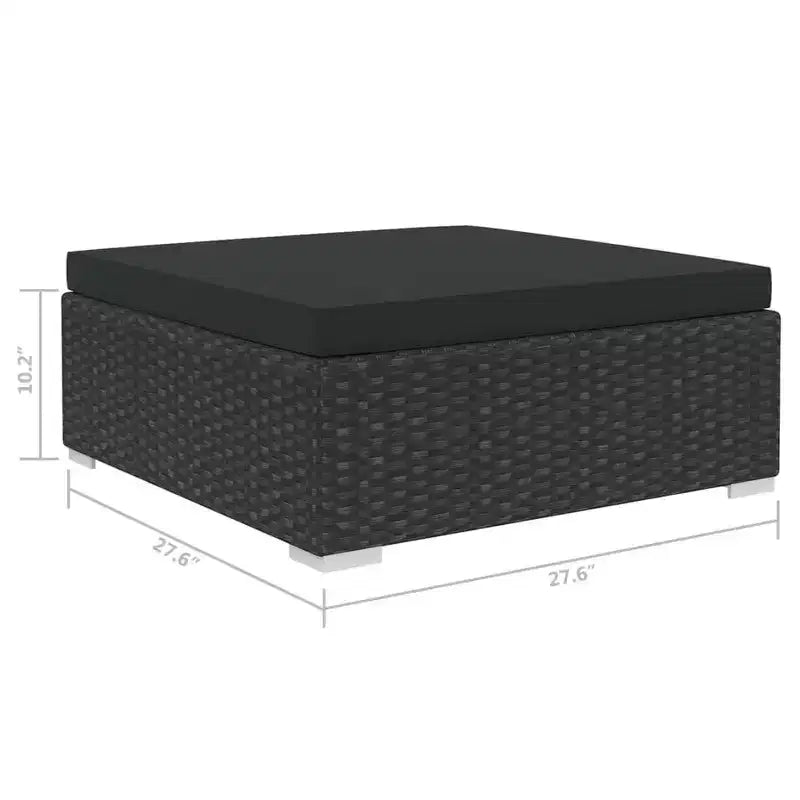 vidaXL Salon de jardin 4 pièces avec canapé modulable et table en résine tressée - Gris