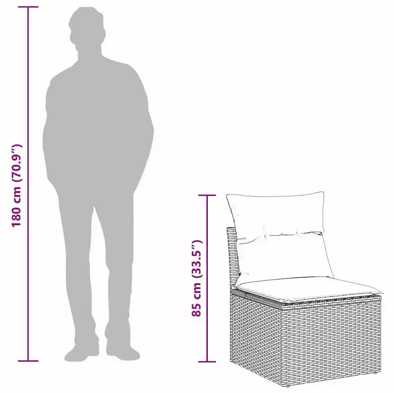 vidaXL Salon de jardin avec coussins 10 pcs Résine tressée marron