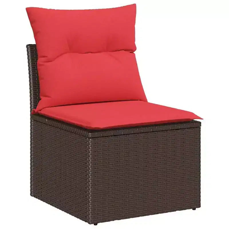 vidaXL Salon de jardin avec coussins 10 pcs Résine tressée marron