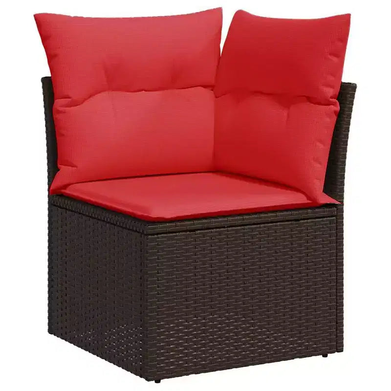 vidaXL Salon de jardin avec coussins 10 pcs Résine tressée marron