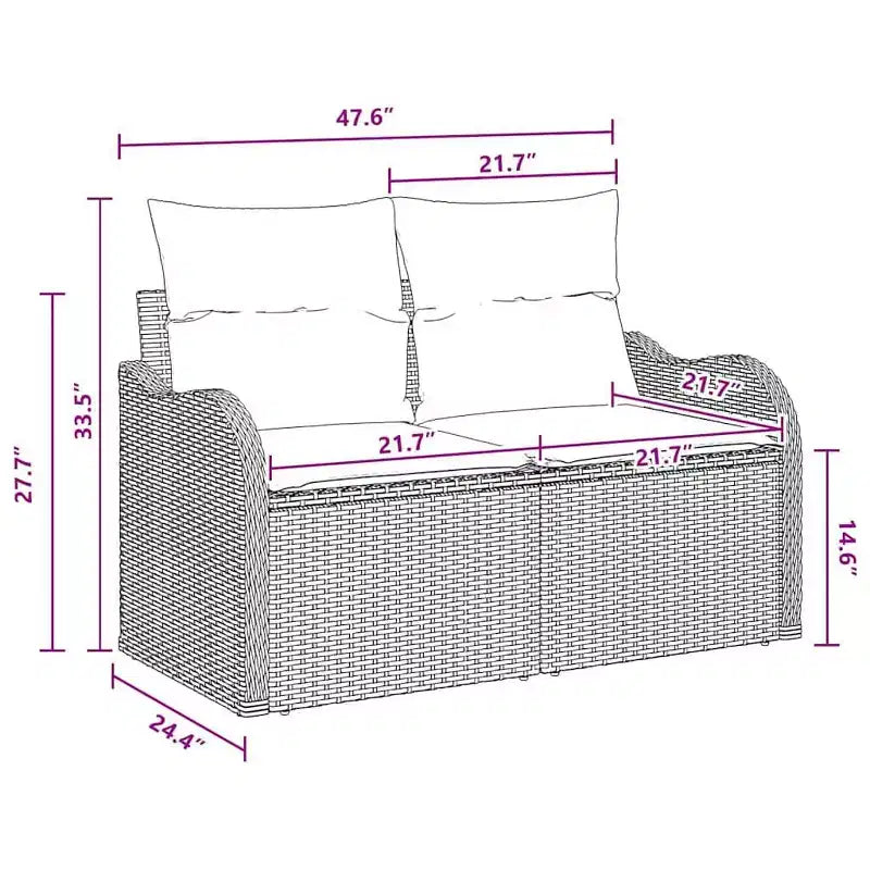 vidaXL Salon de jardin avec coussins 10 pcs Résine tressée marron