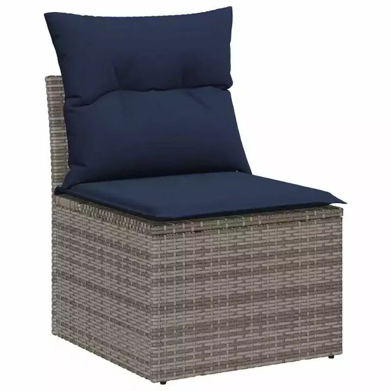 vidaXL Salon de jardin avec coussins 10 pcs Résine tressée marron