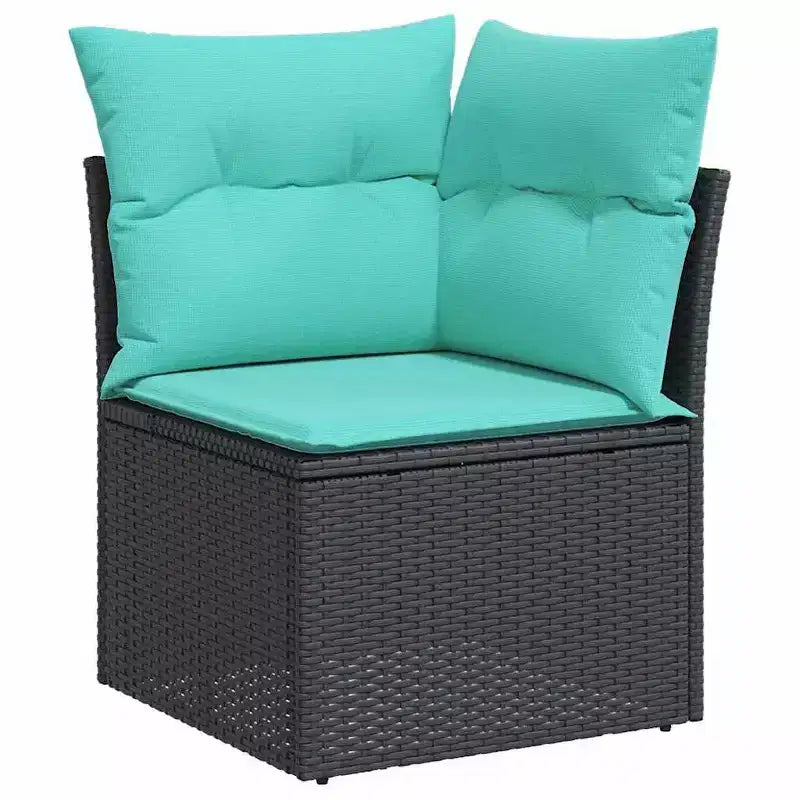vidaXL Salon de jardin avec coussins 10 pcs Résine tressée marron