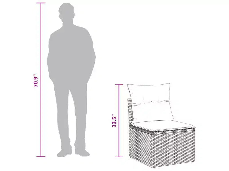vidaXL Salon de jardin 8 pcs Marron résine tressée