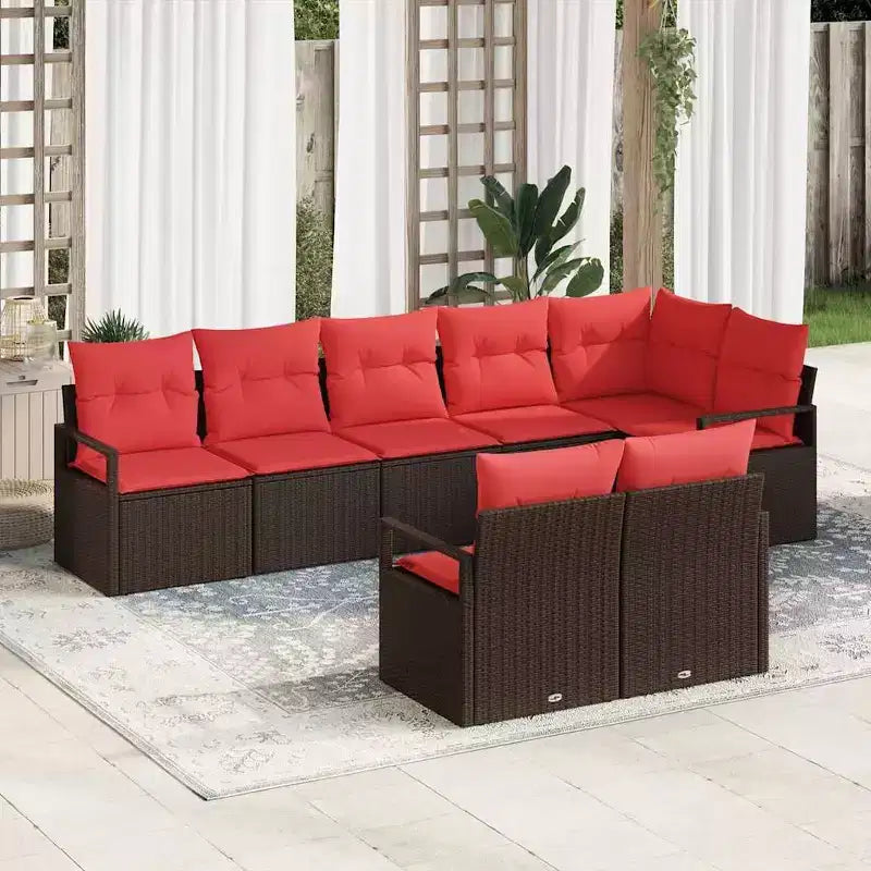 vidaXL Salon de jardin 8 pcs Marron résine tressée
