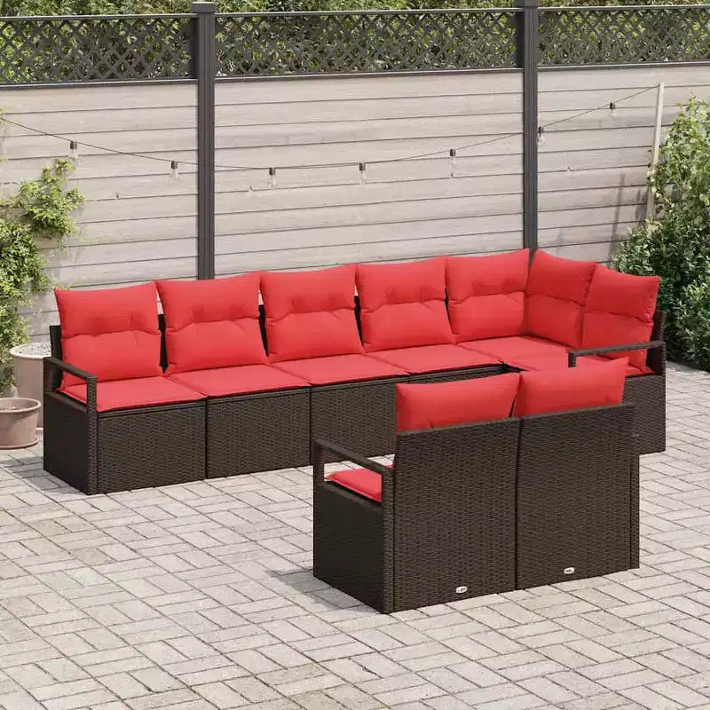 vidaXL Salon de jardin 8 pcs Marron résine tressée