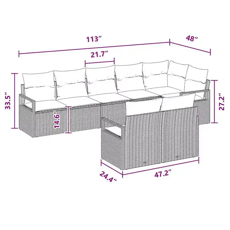 vidaXL Salon de jardin 8 pcs Marron résine tressée