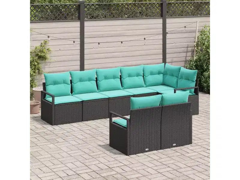 vidaXL Salon de jardin 8 pcs Marron résine tressée