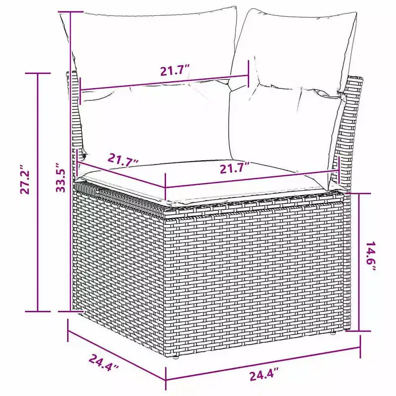 vidaXL Salon de jardin 8 pcs Marron résine tressée