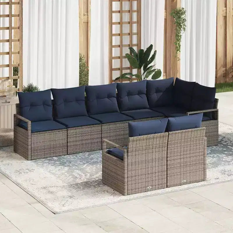 vidaXL Salon de jardin 8 pcs Marron résine tressée
