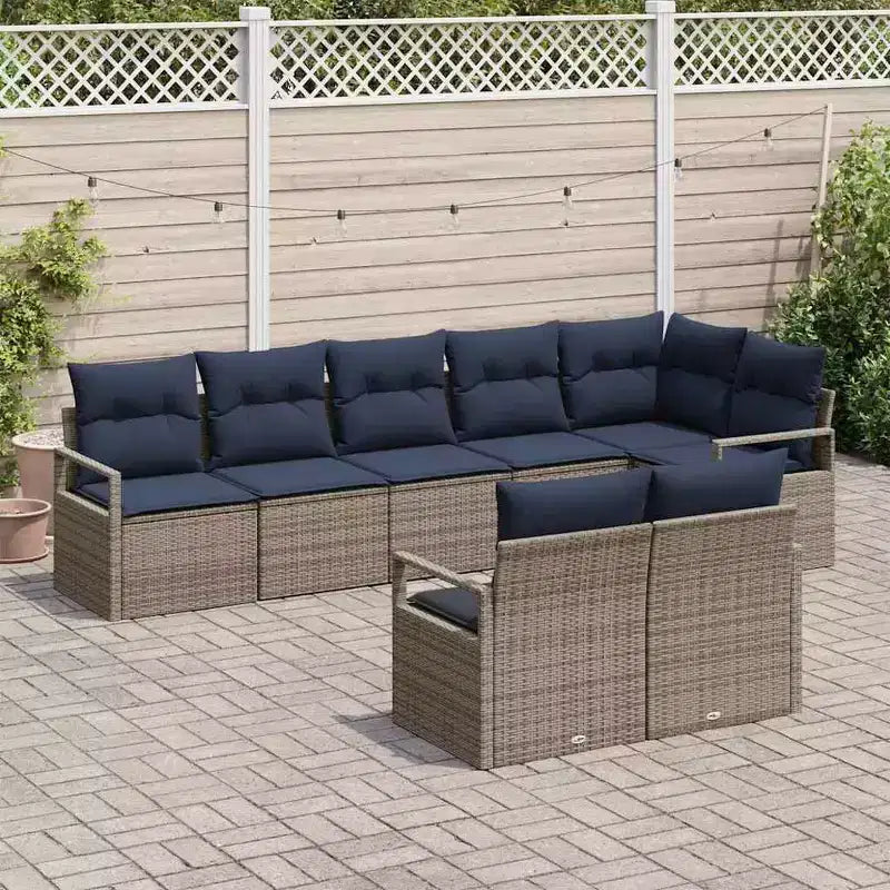 vidaXL Salon de jardin 8 pcs Marron résine tressée