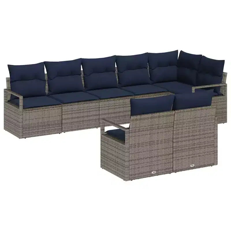 vidaXL Salon de jardin 8 pcs Marron résine tressée