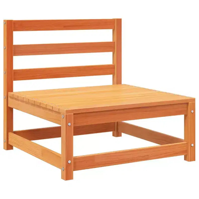 vidaXL Ensemble de canapés de jardin en bois de pin massif Grand canapé d'extérieur modulaire - Pin naturel sans coussin