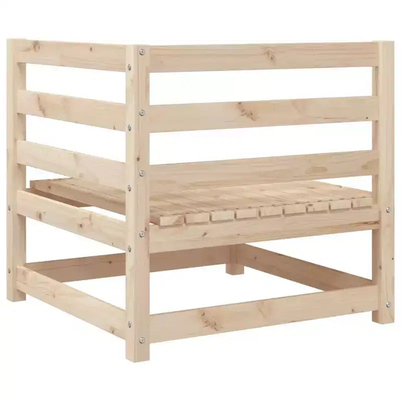 vidaXL Ensemble de canapés de jardin en bois de pin massif Grand canapé d'extérieur modulaire - Pin naturel sans coussin