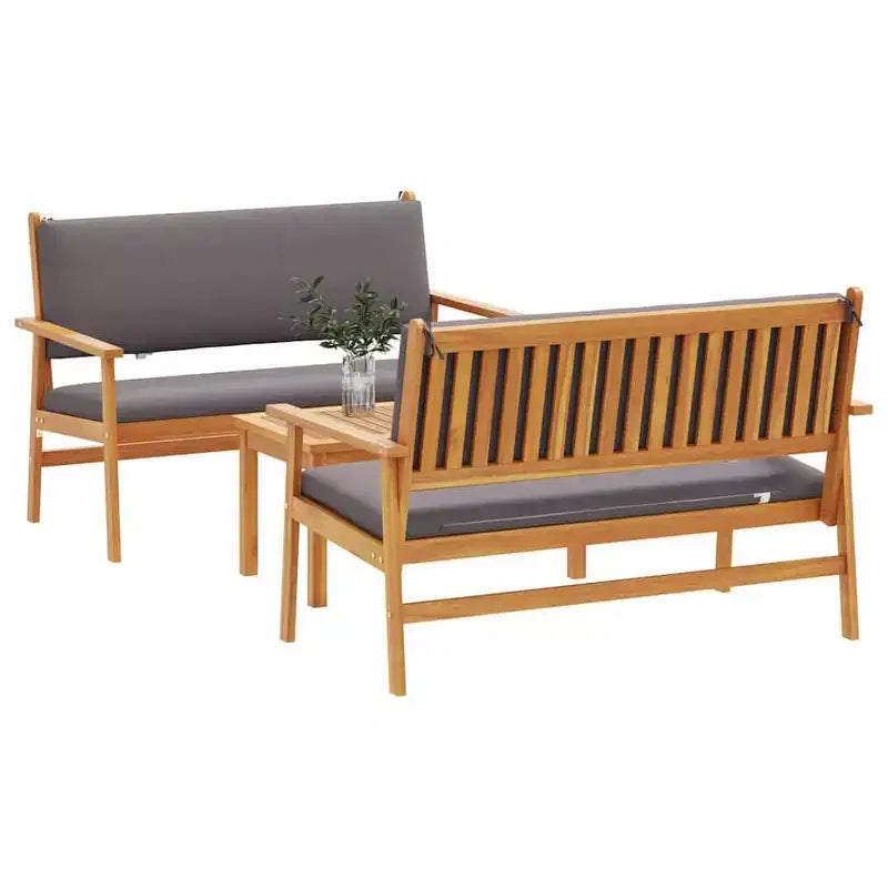 vidaXL Salon de jardin 4 pcs Marron 75 x 45 x 38cm Bois d'acacia massif