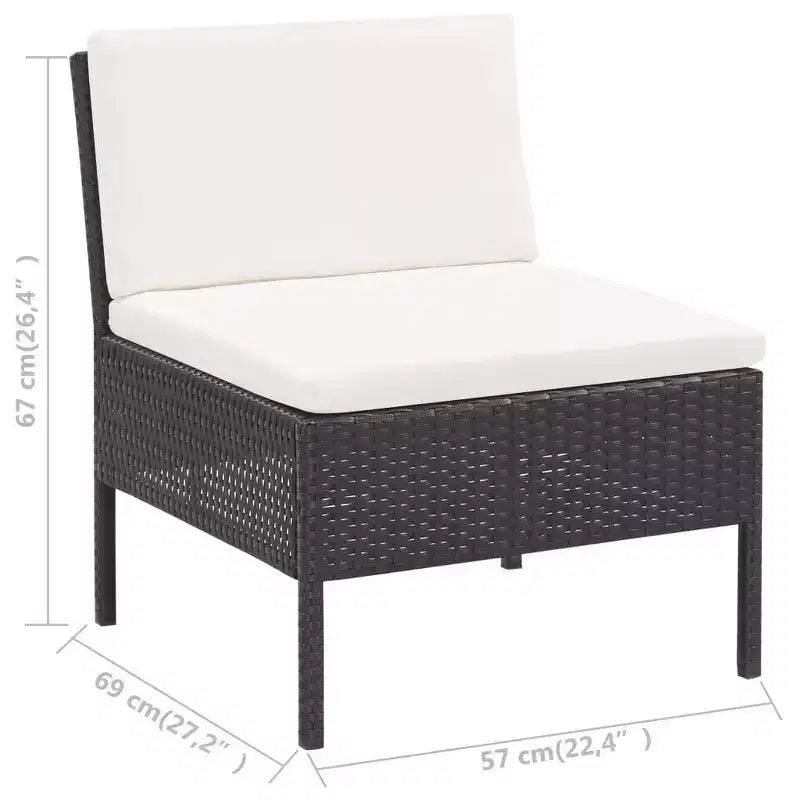 vidaXL Salon de jardin 3 pièces modulable avec table basse en rotin