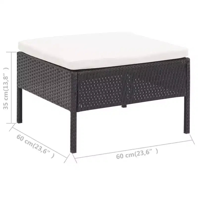 vidaXL Salon de jardin 3 pièces modulable avec table basse en rotin