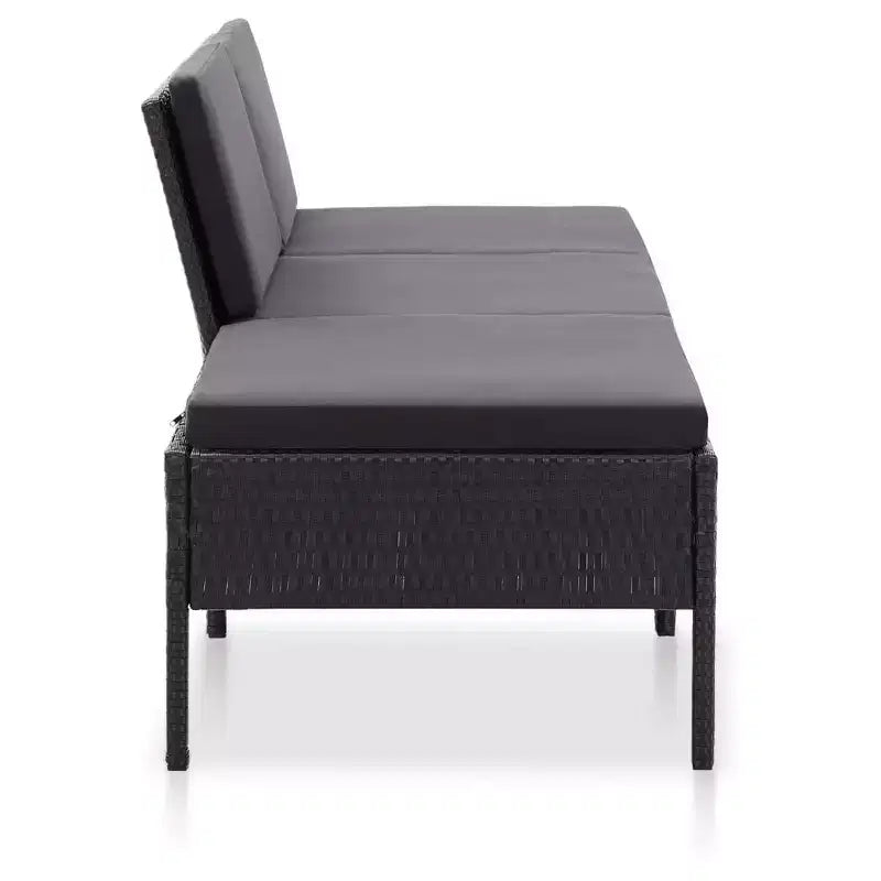 vidaXL Salon de jardin 3 pièces modulable avec table basse en rotin
