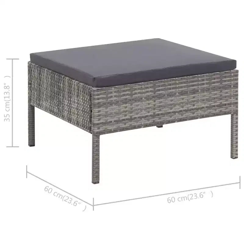 vidaXL Salon de jardin 3 pièces modulable avec table basse en rotin