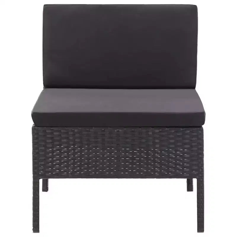 vidaXL Salon de jardin 3 pièces modulable avec table basse en rotin