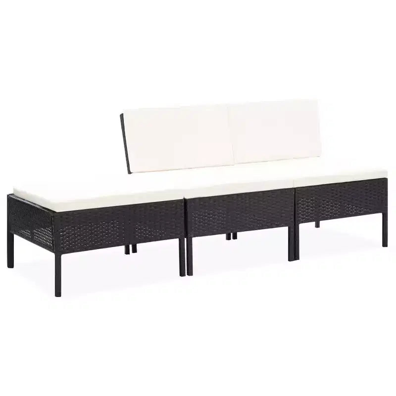 vidaXL Salon de jardin 3 pièces modulable avec table basse en rotin