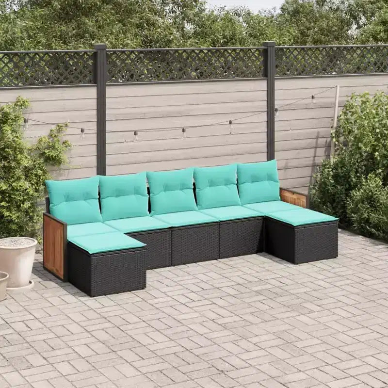vidaXL Salon de jardin en rotin PE, acier poudré, 7 pièces