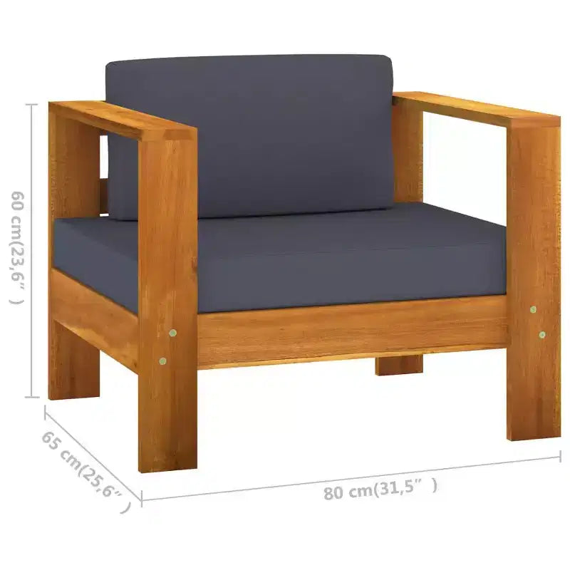 vidaXL Salon de jardin en bois, Bois