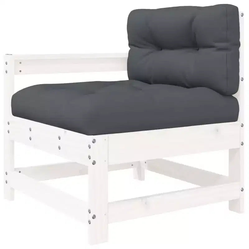 vidaXL Salon de jardin avec coussins, 7 pièces, en bois massif
