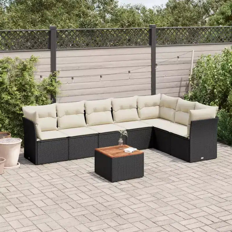 vidaXL Salon de jardin avec coussins 8 pièces en résine tressée