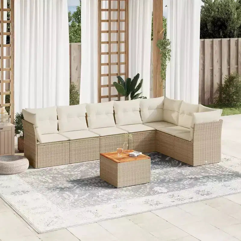 vidaXL Salon de jardin avec coussins 8 pièces en résine tressée
