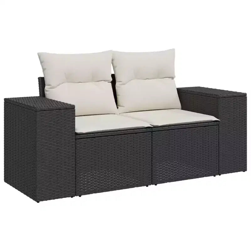 vidaXL Salon de jardin avec coussins en résine tressée pour l'extérieur
