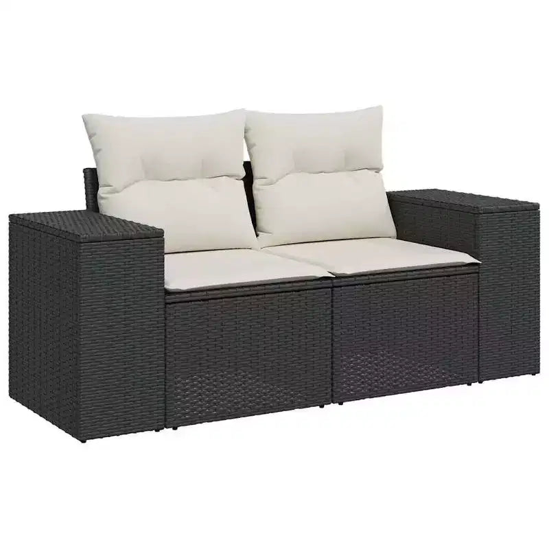 vidaXL Salon de jardin avec coussins en résine tressée pour l'extérieur