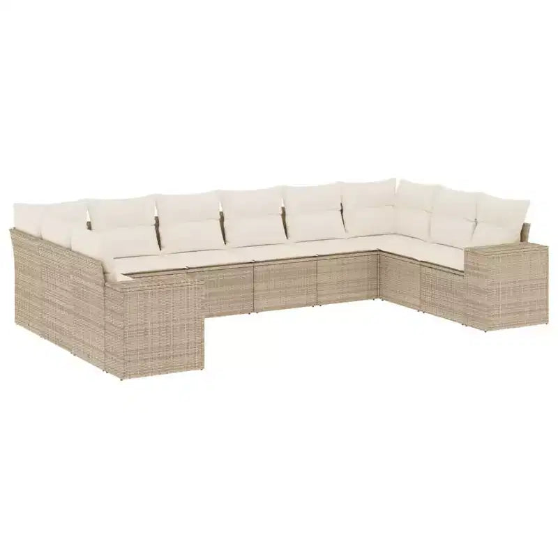 vidaXL Salon de jardin avec coussins en résine tressée pour l'extérieur