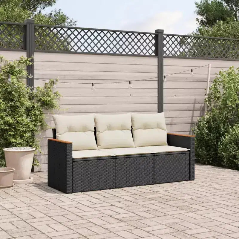 vidaXL Salon de jardin 4 pièces avec coussins en résine tressée, plusieurs coloris et modèles