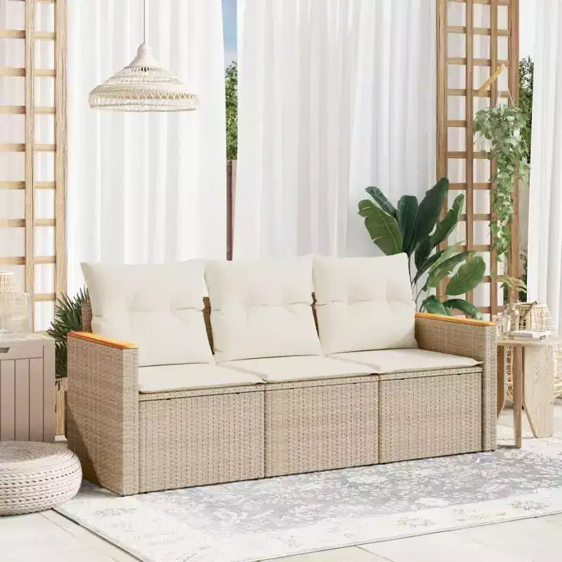 vidaXL Salon de jardin 4 pièces avec coussins en résine tressée, plusieurs coloris et modèles