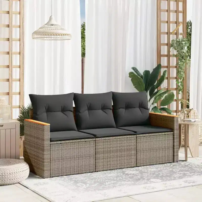 vidaXL Salon de jardin 4 pièces avec coussins en résine tressée, plusieurs coloris et modèles