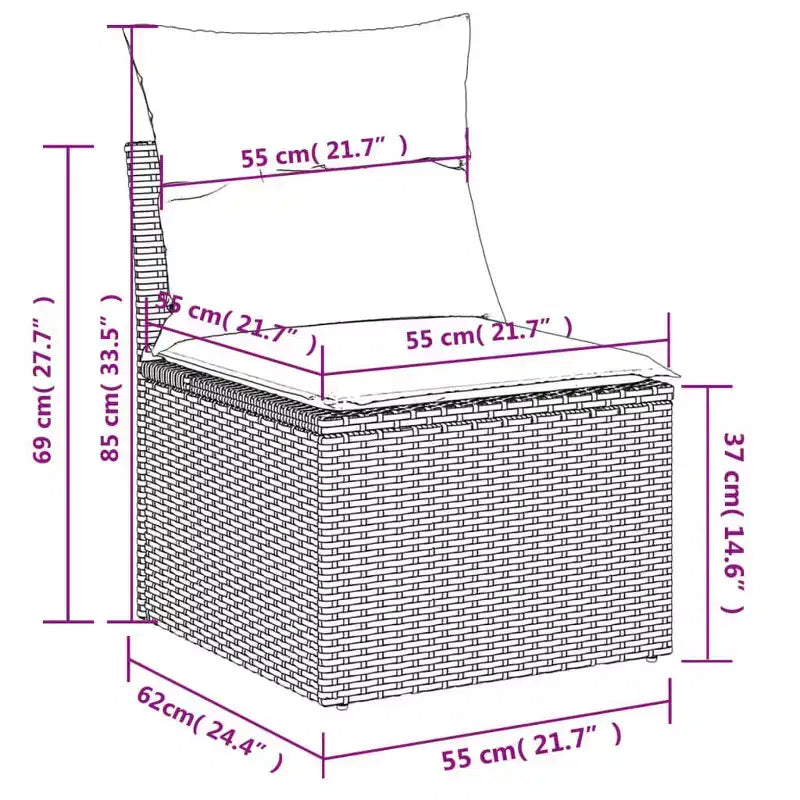 vidaXL Ensemble de canapés de jardin 5 pcs avec coussins résine tressée gris