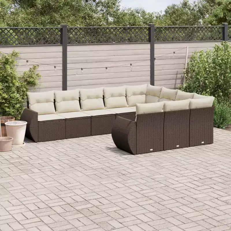 vidaXL Salon de jardin 10 places avec coussins en résine tressée, canapé d'extérieur modulaire, plusieurs couleurs et modèles