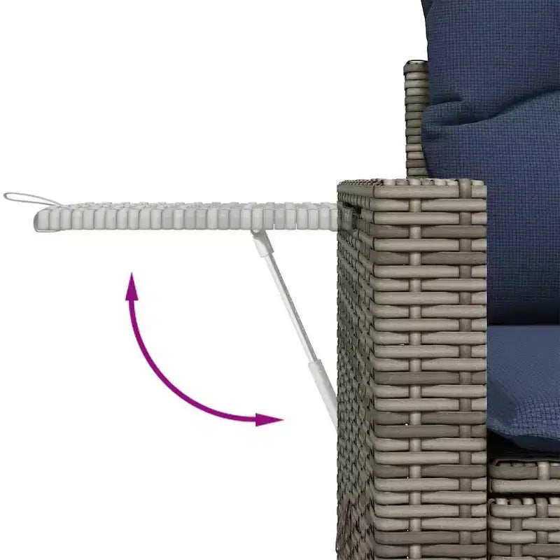 vidaXL Salon de jardin 7 pcs avec coussins résine tressée gris