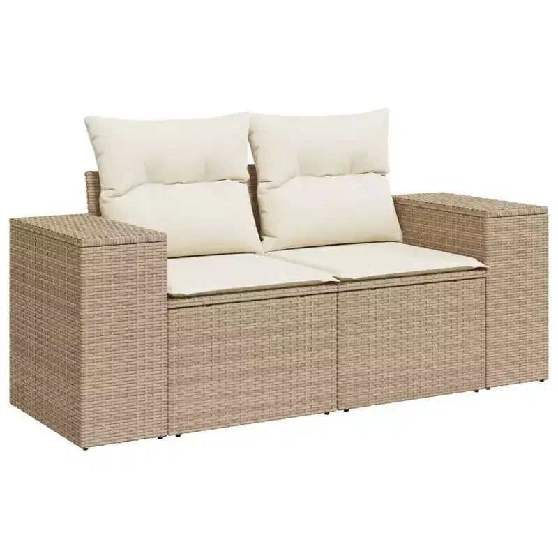 vidaXL Ensemble de canapés de jardin 4 pièces avec coussins en résine tressée beige