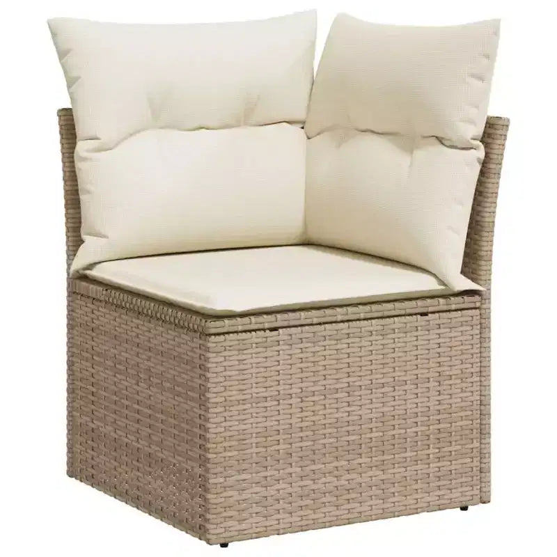 vidaXL Ensemble de canapés de jardin 4 pièces avec coussins en résine tressée beige