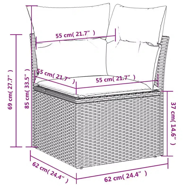 vidaXL Ensemble de canapés de jardin 4 pièces avec coussins en résine tressée beige
