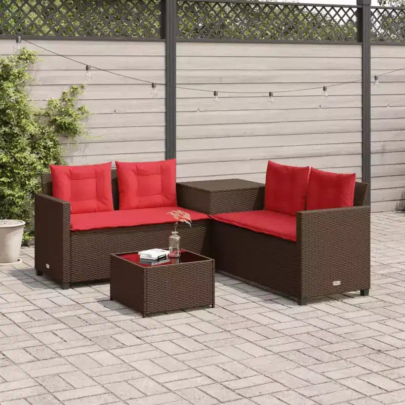 vidaXL Canapé de jardin en résine tressée avec matériaux résistants aux UV