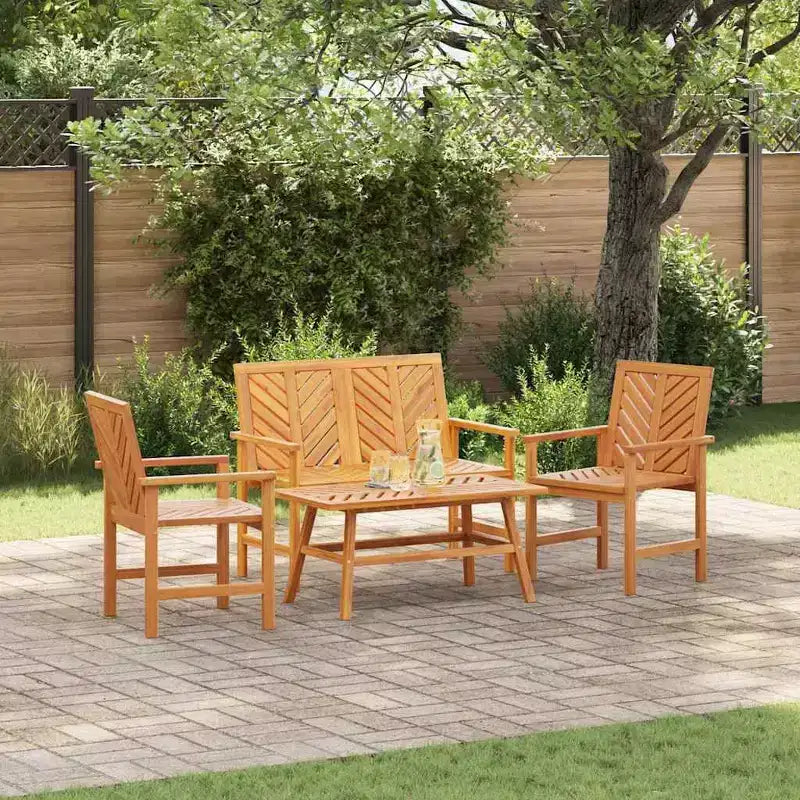 vidaXL Salon de jardin 2 pcs Bois d'acacia massif marron