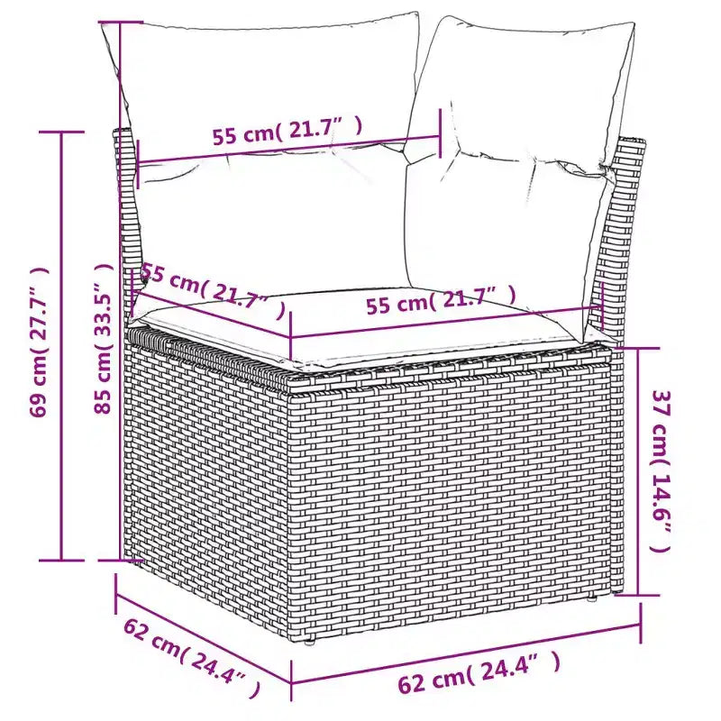 vidaXL Salon de jardin avec coussins Mobilier d'extérieur 6 pièces en résine tressée