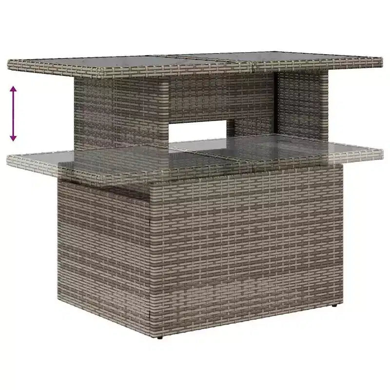 vidaXL Salon de jardin avec coussins, table et canapés, 7 pièces, en rotin synthétique