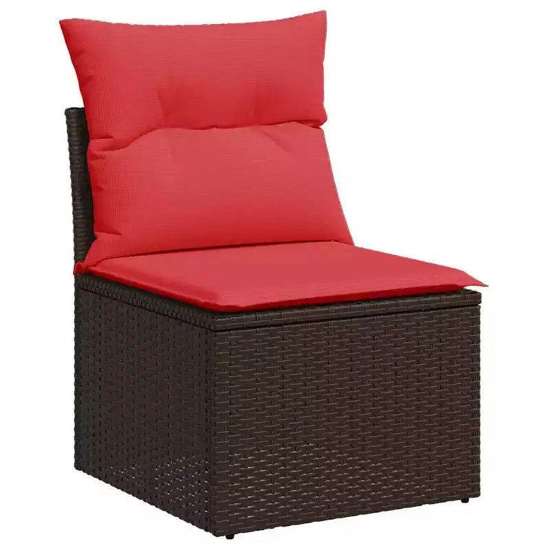 vidaXL Salon de jardin avec coussins, table et canapés 9 pièces en résine tressée