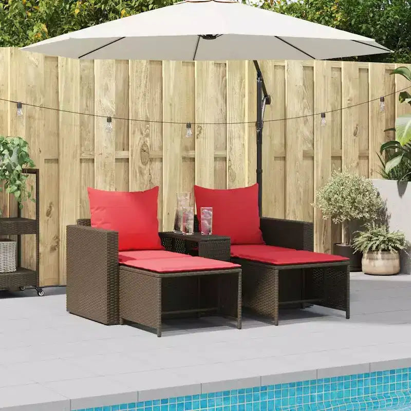 vidaXL Salon de jardin 5 pcs avec coussins empilable Gris Résine tressée